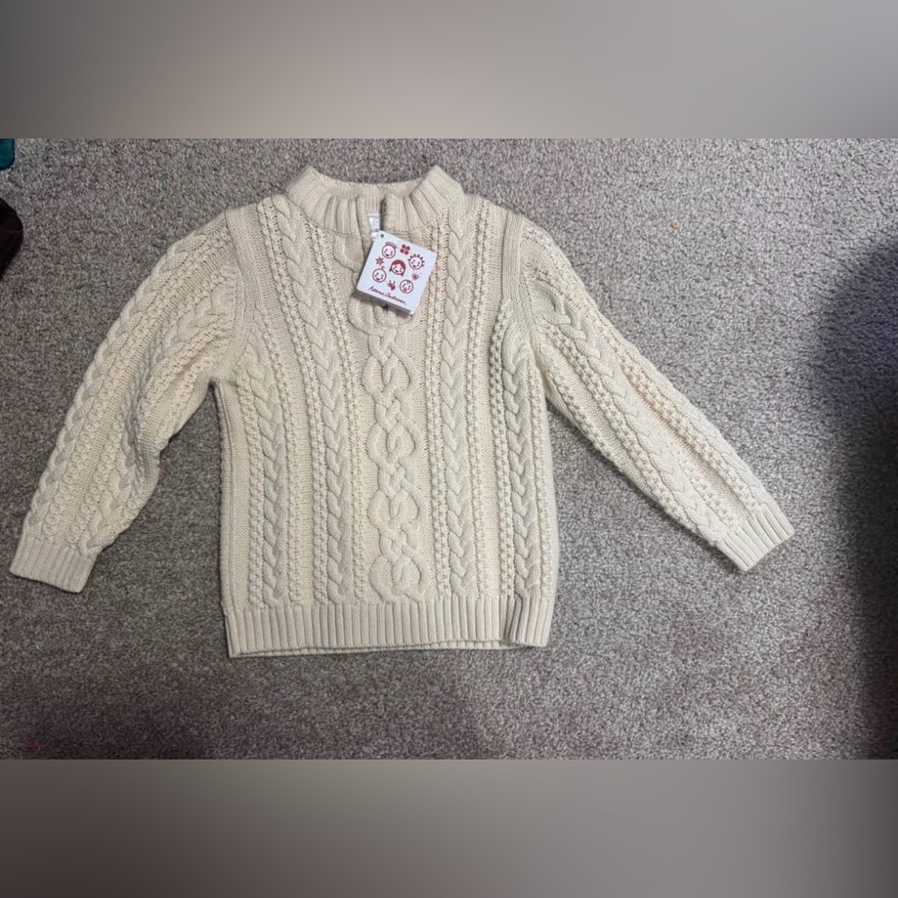 Boys Hanna Andersson 110 Cable Knit Sweater New with Tags